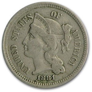 1881 3 Cent Nickel VF 1881 3 Cent Nickel VF